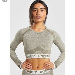 Gymshark khaki sand crop top